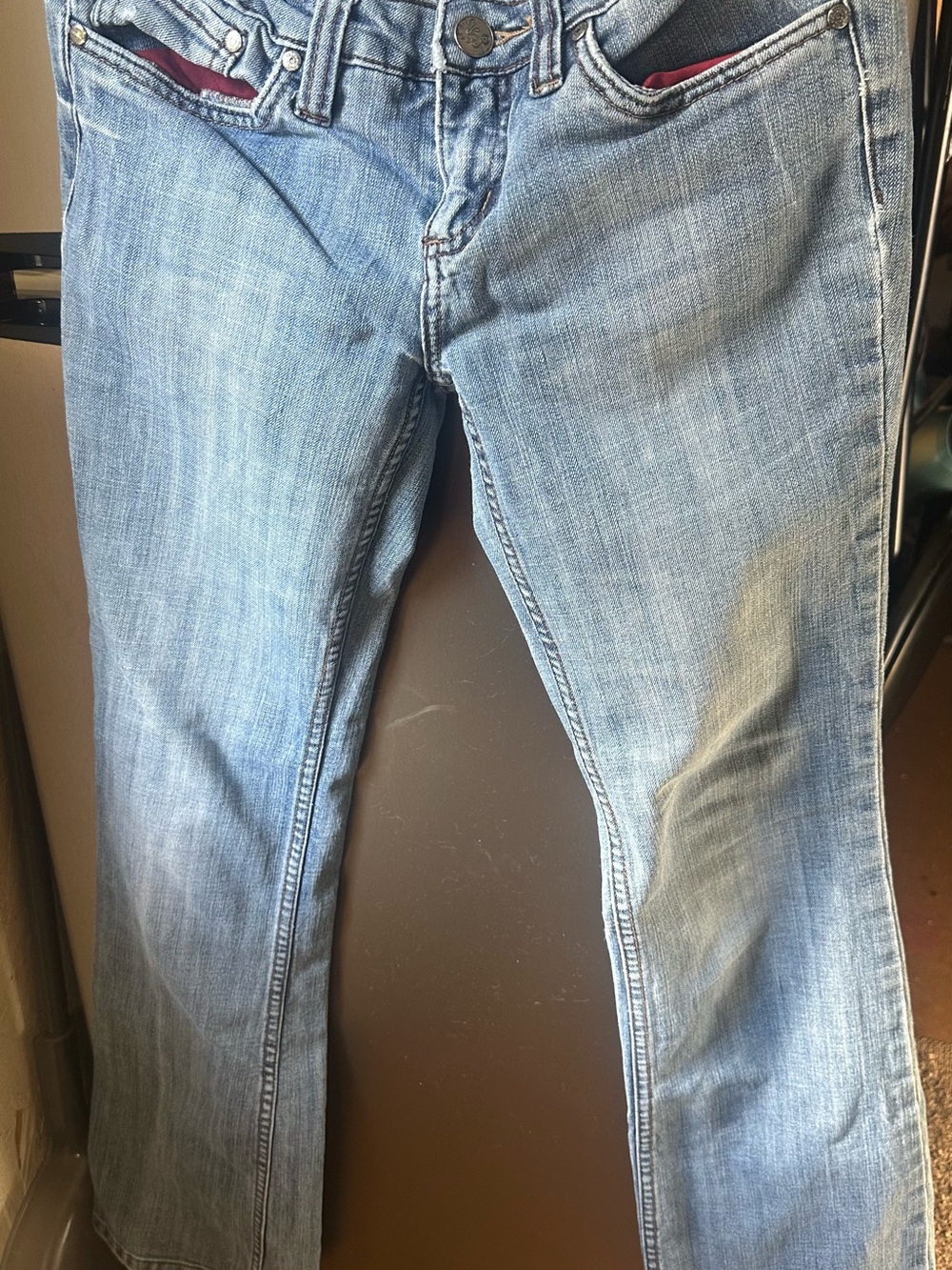 refuge Light Blue Bootcut Women with Subtle Fade